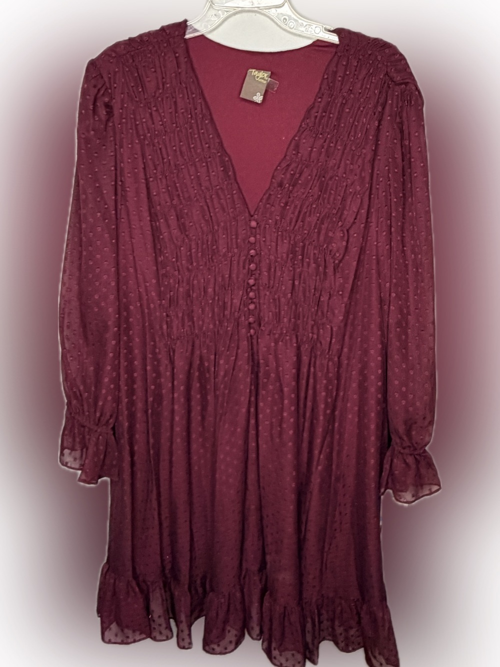 Taylor Woman Burgundy Dress nwt